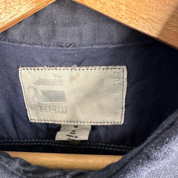 G Star Raw Mens Size Medium Arc 3D Long Sleeve Shirt Western Style Blue Chambray - Picture 5 of 12